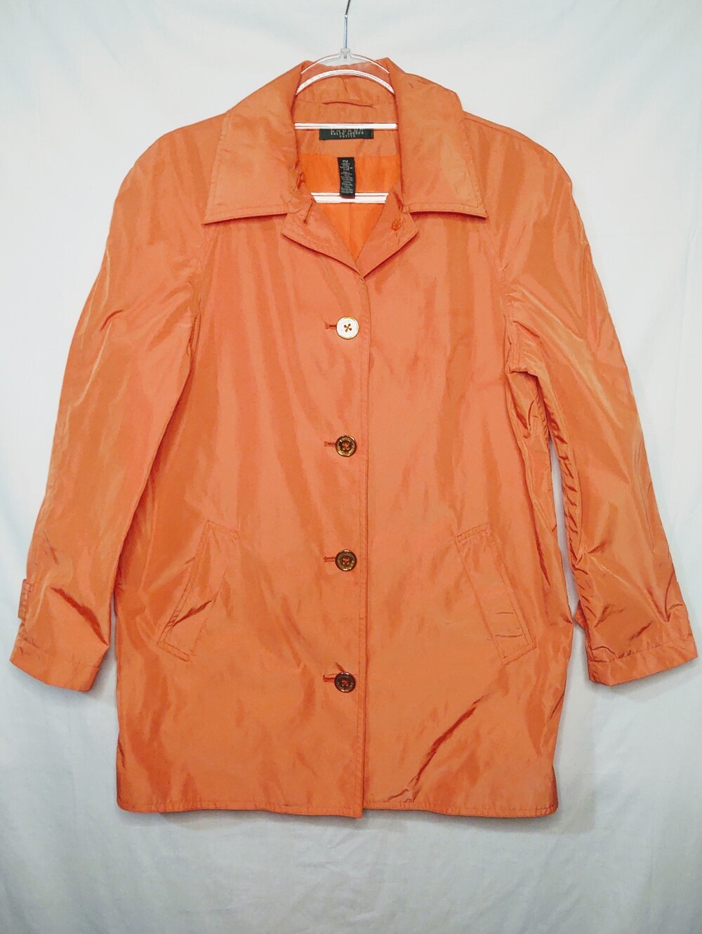 Lauren Ralph Lauren Orange Rain Jacket Sz PM - Picture 2 of 7